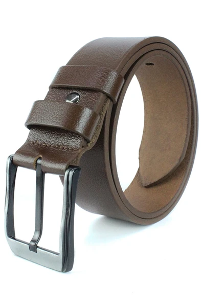 Livize %100 Manda Derisi Erkek Kot Kemeri 4,5 Cm Açık Kahverengi