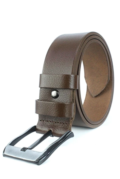 Livize %100 Manda Derisi Erkek Kot Kemeri 4,5 Cm Açık Kahverengi - 2