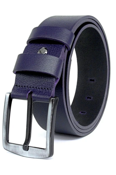 Livize %100 Manda Derisi Erkek Kot Kemeri 4,5 Cm Açık Kahverengi - 3