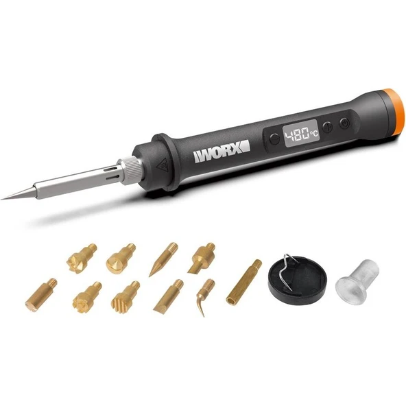 Worx WX744.9 Makerx 20VOLT Profesyonel Dijital Lehim Tabancası + 12 Aksesuar (Akü Dahil Değildir) - 1