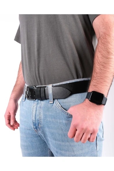 Livize Hakiki Tek Kat Manda Derisi Erkek Kot Kemeri 4,5 - 7