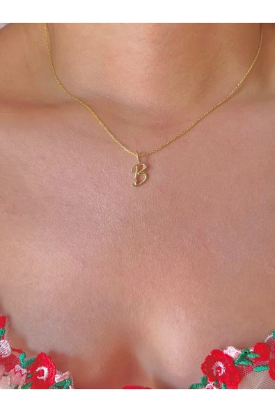 925 Gümüş | Üç Boyutlu Taşlı Harf Kolye - Resim 3