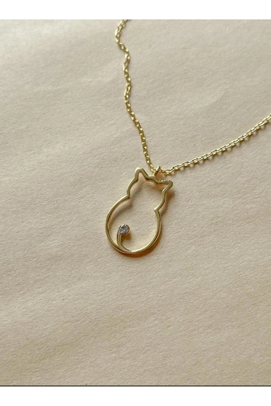 925 Gümüş | Kedicik Kolye ürün görseli 1