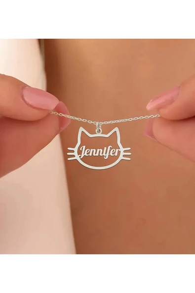 925 Gümüş | Kitty İstediğini Yazdır Kolye