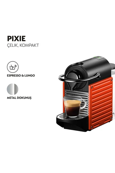 Nespresso C66R Pixie Aeroccino 3 Bundle Kapsüllü Kahve Makinesi - Resim 2