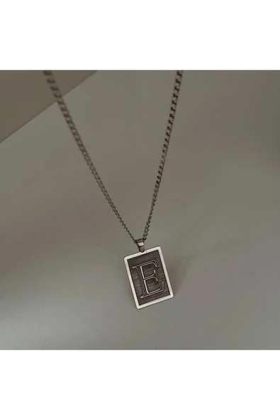 925 Gümüş | Erkek Madalyon Harf Kolye ürün görseli
