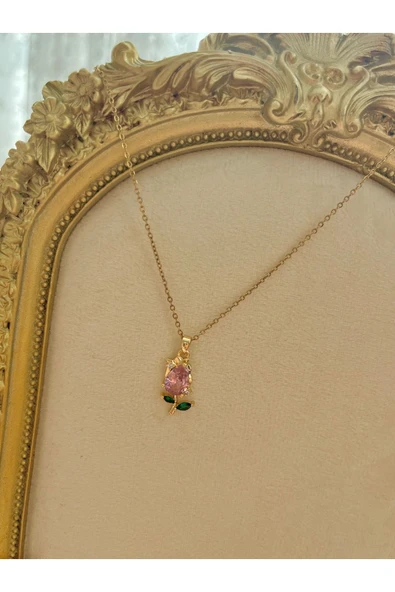 316L Çelik Lale Kolye - Resim 2