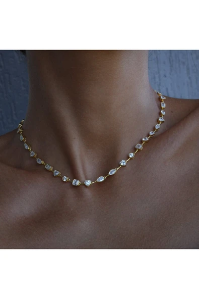 925s | Taşlı Choker Kolye - 1