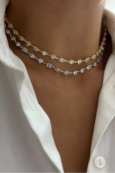 925s | Taşlı Choker Kolye - 2