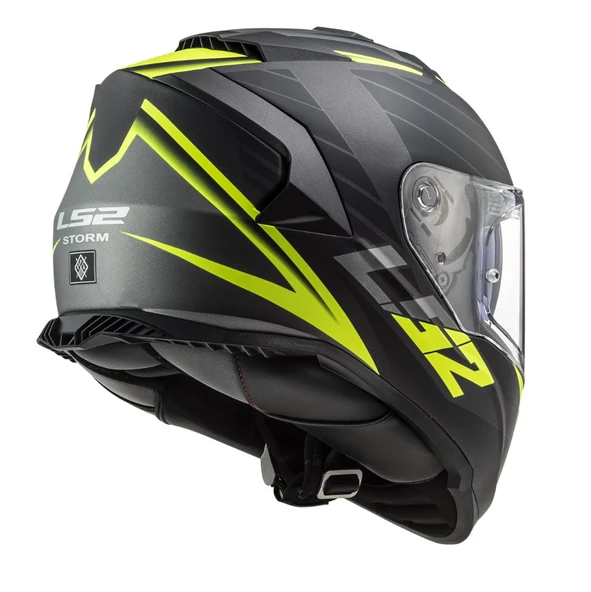LS2 STORM 2 NERVE MAT SİYAH-NEON SARI KASK XXL - Resim 2