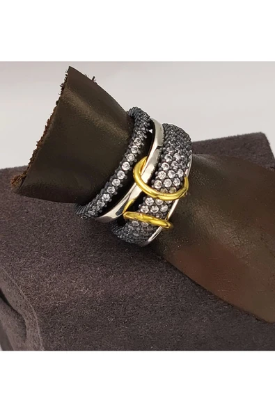 925 Ayar Çoklu Tarz Gümüş Yüzük - Resim 2