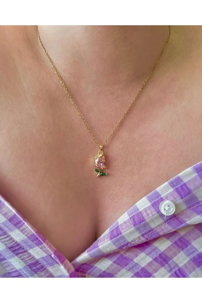 316L Çelik Lale Kolye ürün görseli 1