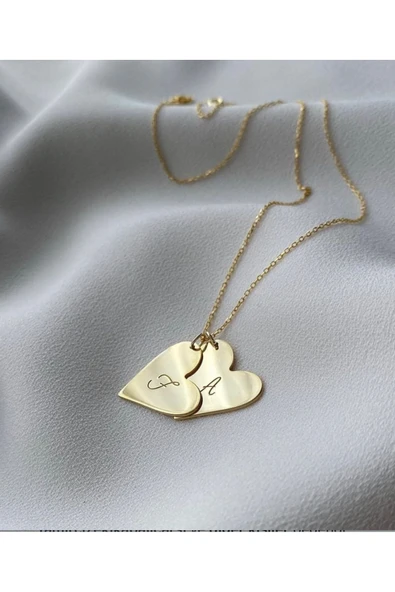 925 Gümüş | 2 Hearts Kolye ürün görseli 1