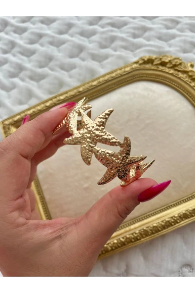 Altın Kaplama Yıldız Ayarlanabilir Bilezik - Resim 2