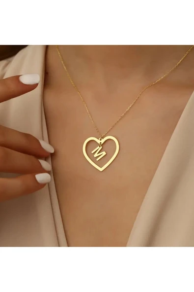 925 Gümüş | Kalbimin İçindesin Harfini Seç Kolye ürün görseli
