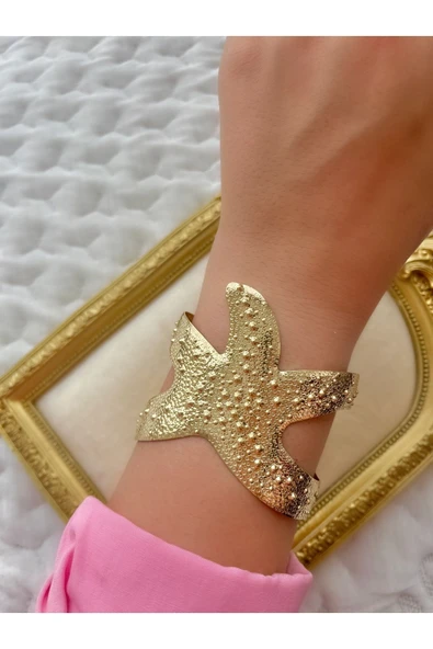 Titanyum Alaşım Starfish Kelepçe Bilezik - Resim 2