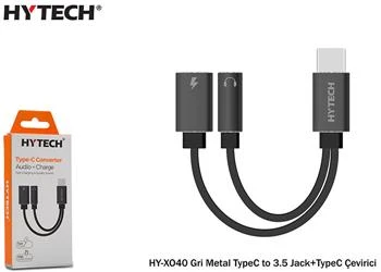 Hytech HY-XO40 Gri Metal TypeC to 3.5 jack+TypeC Çevirici - 2
