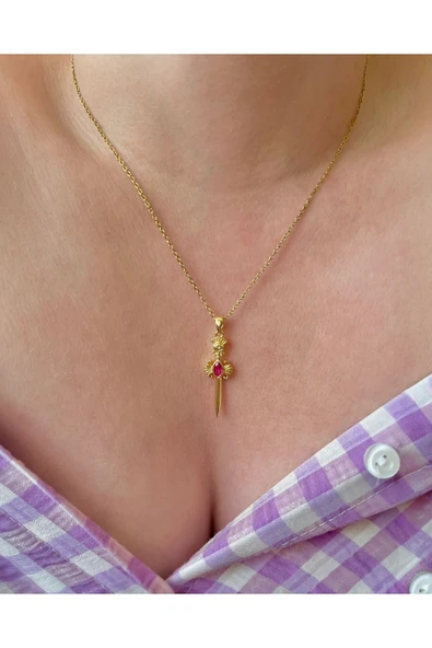 316L Çelik Kılıç Kolye - Resim 3