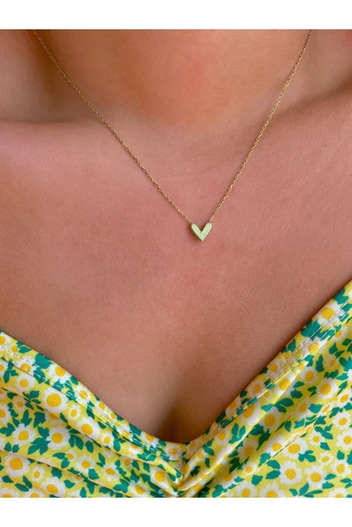 925 Ayar Altın Kaplama Çift Taraflı Kolye ürün görseli 1