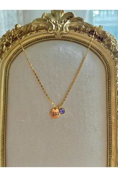 Altın Kaplama Melek Sayısı Kolye 333 - Resim 2