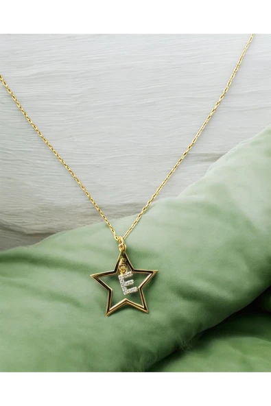 Star Harf Kolye | 925 Ayar Gümüş - Resim 3