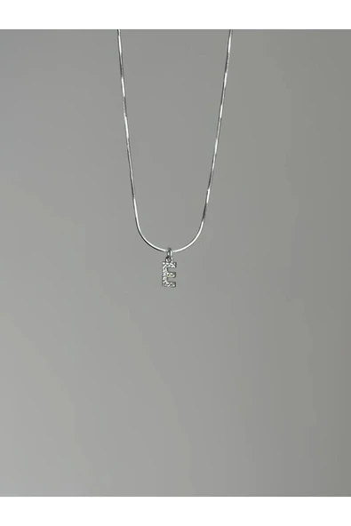 925 Ayar Gümüş Zirkon Taşlı Harf Kolye ürün görseli 1