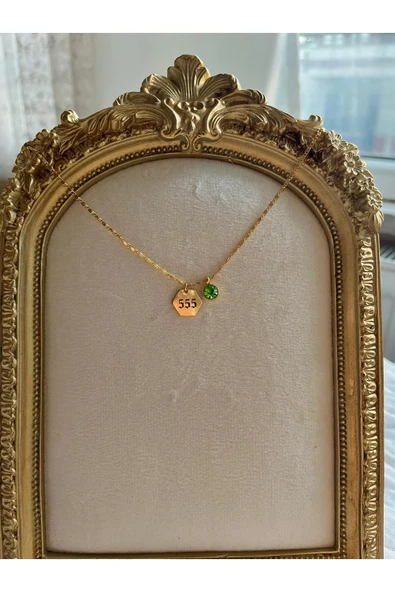 Altın Kaplama Melek Sayısı Kolye 555 - Resim 2