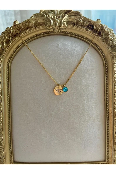 Altın Kaplama Melek Sayısı Kolye 777 - Resim 2