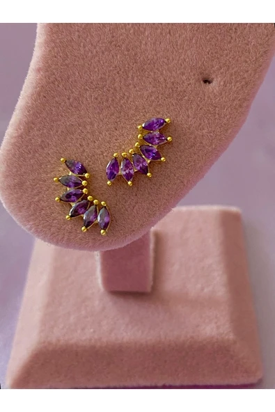 925 Ayar Kristal Küpe ürün görseli 1