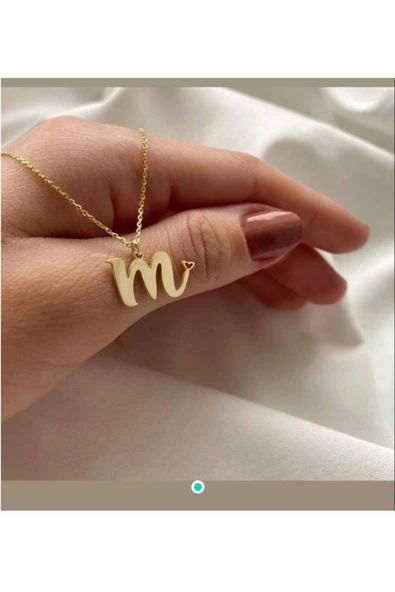 925 Ayar Gümüş Kalp Desenli İsim Kolye - Resim 5