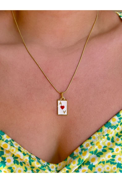 Altın Kaplama İskambil Kolye ürün görseli 1