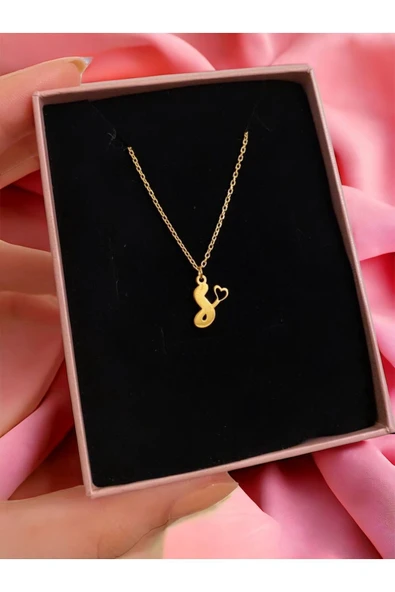 925 Ayar Gümüş Kalp Desenli İsim Kolye - Resim 3