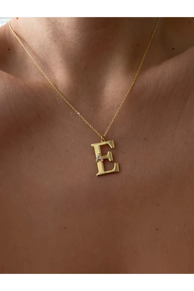 925 Ayar Gümüş 2 Li Harf Kolye ürün görseli 1