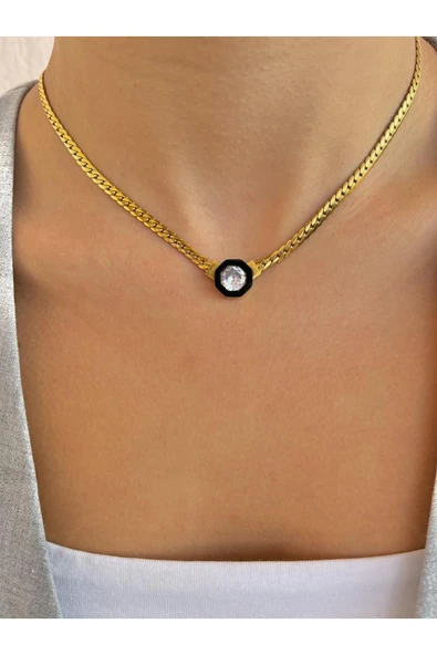 316L Çelik Leyla Choker Kolye - 1
