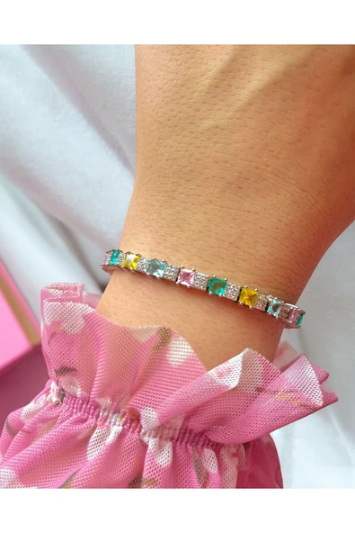 İthal Multicolor Taşlı Bileklik ürün görseli 1
