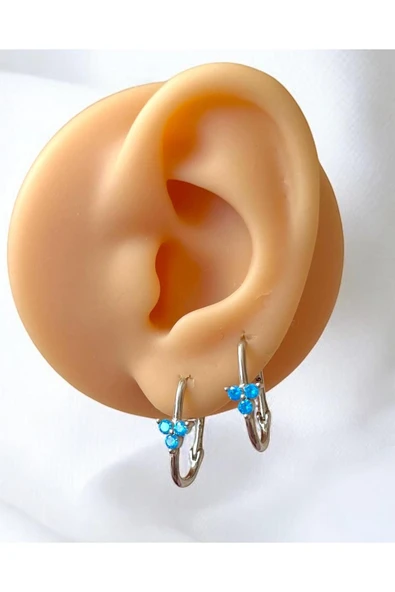 925 Ayar Gümüş Yonca Küpe ürün görseli 1