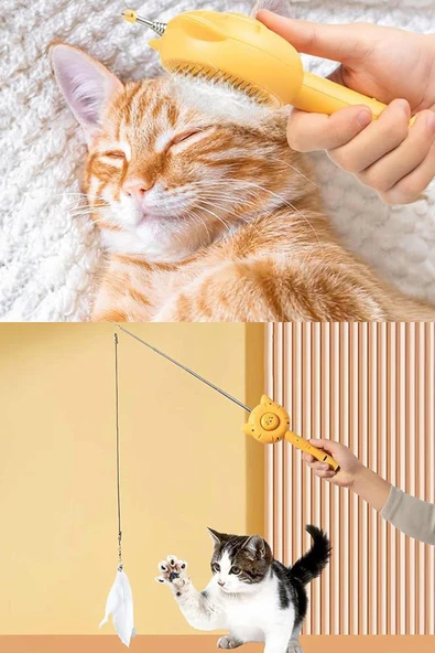 5'i Bir Arada Pratik Otomatik Lüx Temizlenen Tuşlu Evcil Hayvan Fırçası Kedi Köpek Tüy Toplayıcı Tuşlu Pet Tarak