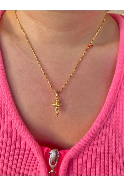 Altın Kaplama Şans Meleği Kolye ürün görseli 1