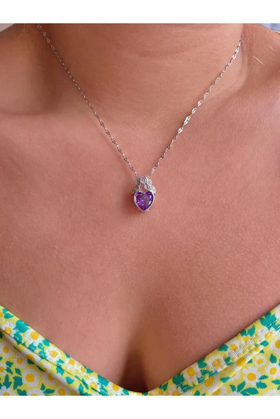 316L Çelik Prenses Kalp Kolye ürün görseli 1