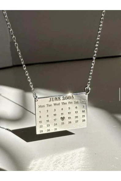 Kişiye Özel Takvim Kolye - 925 Gümüş ürün görseli 1