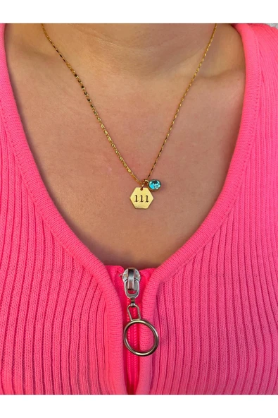 Altın Kaplama Melek Sayısı Kolye 111 ürün görseli 1