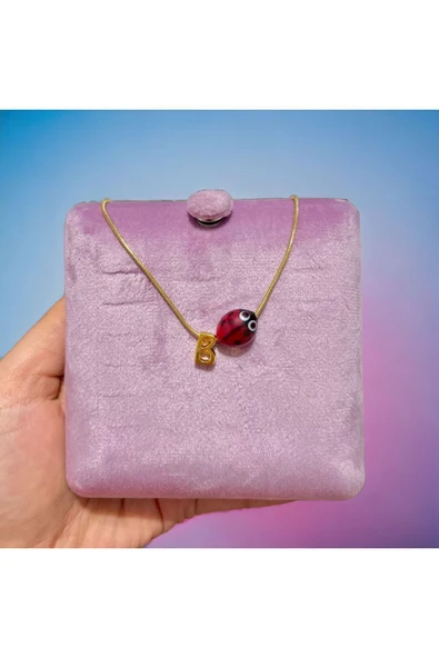 Altın Kaplama Harf Murano Boncuk Detaylı Kolye - Resim 2