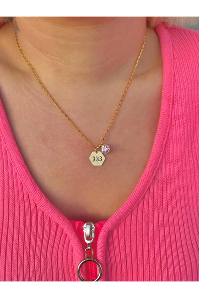 Altın Kaplama Melek Sayısı Kolye 333 ürün görseli 1