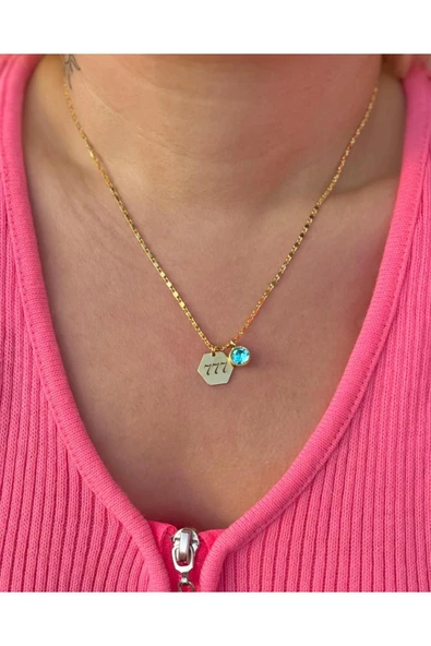 Altın Kaplama Melek Sayısı Kolye 777 ürün görseli 1