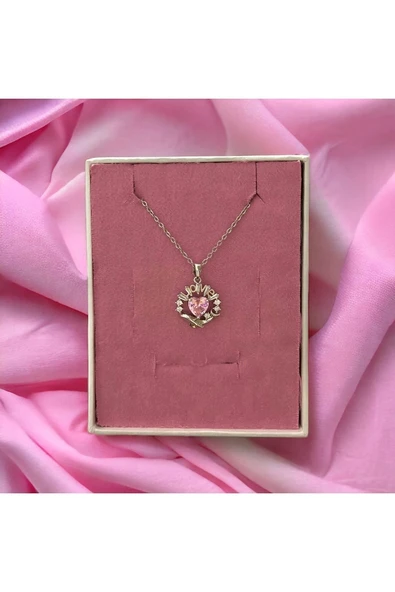 316L Çelik Love Yazılı Çelik Kolye - Resim 3