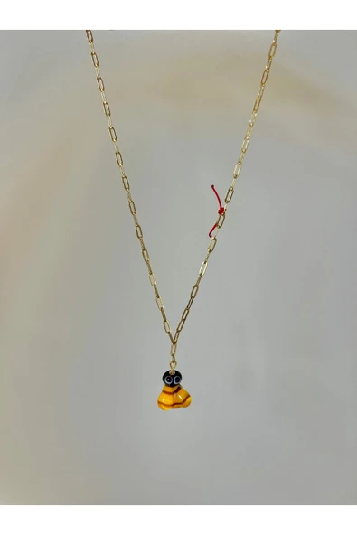 316L Çelik Zincirli Murano Arı Kolye - Resim 2