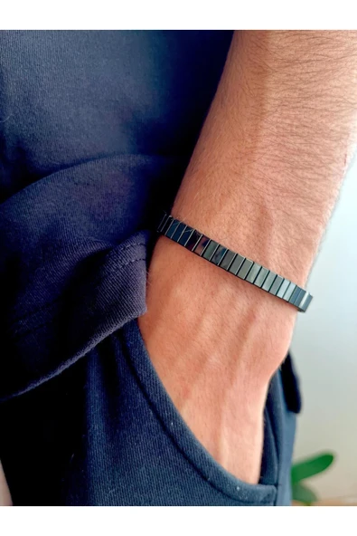 Nomi Model Siyah Çelik Bileklik ürün görseli 1