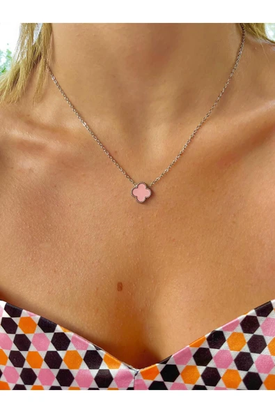 316 L Çelik Cleef Pembe Kolye ürün görseli 1