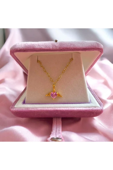 Pink Heart Kolye ürün görseli 1