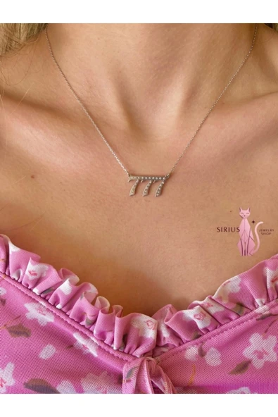 Zirkon Taşlı 777 Kolye | 925 Ayar Gümüş ürün görseli